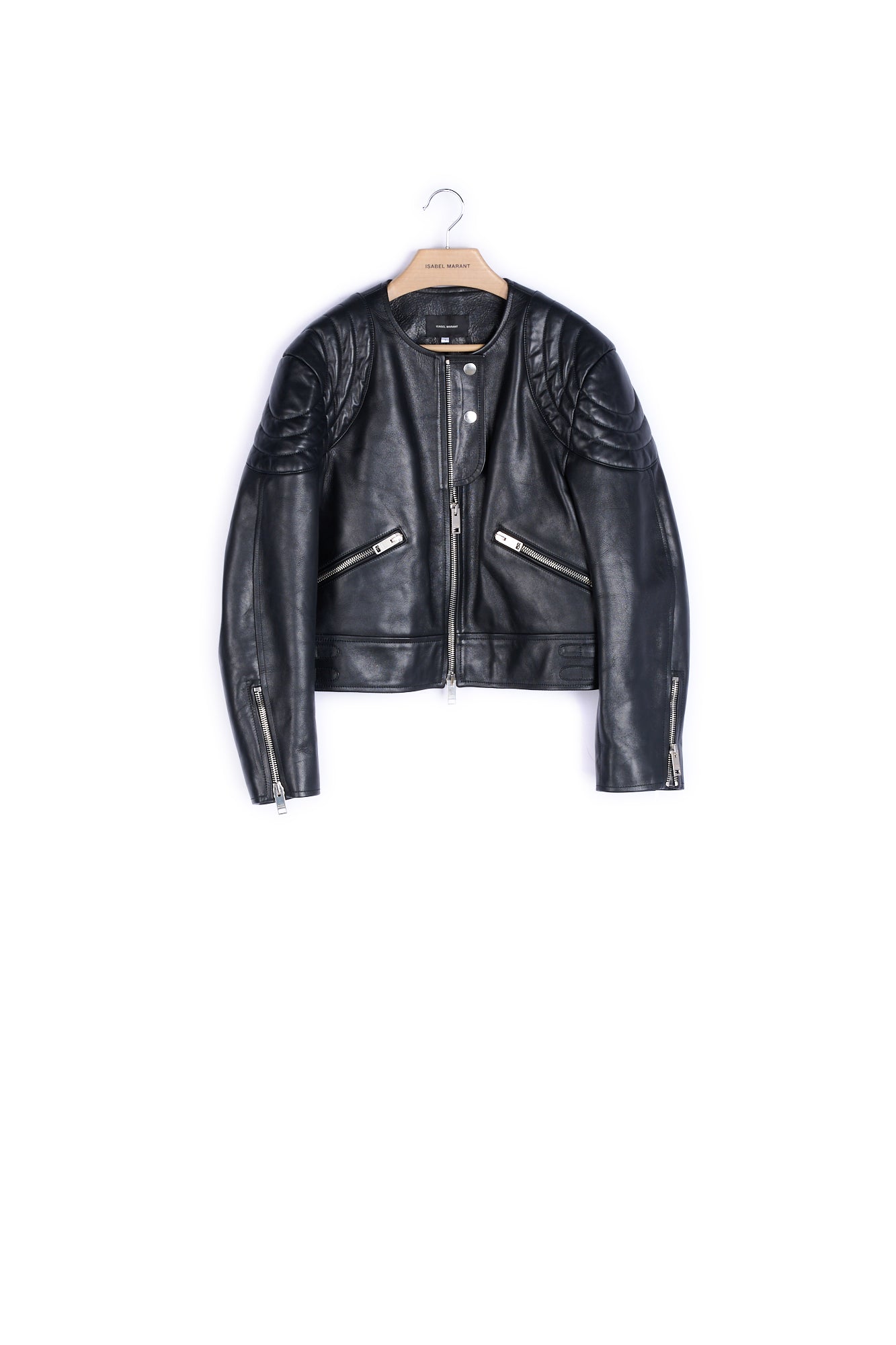 Veste en cuir noire Isabel Marant seconde vie