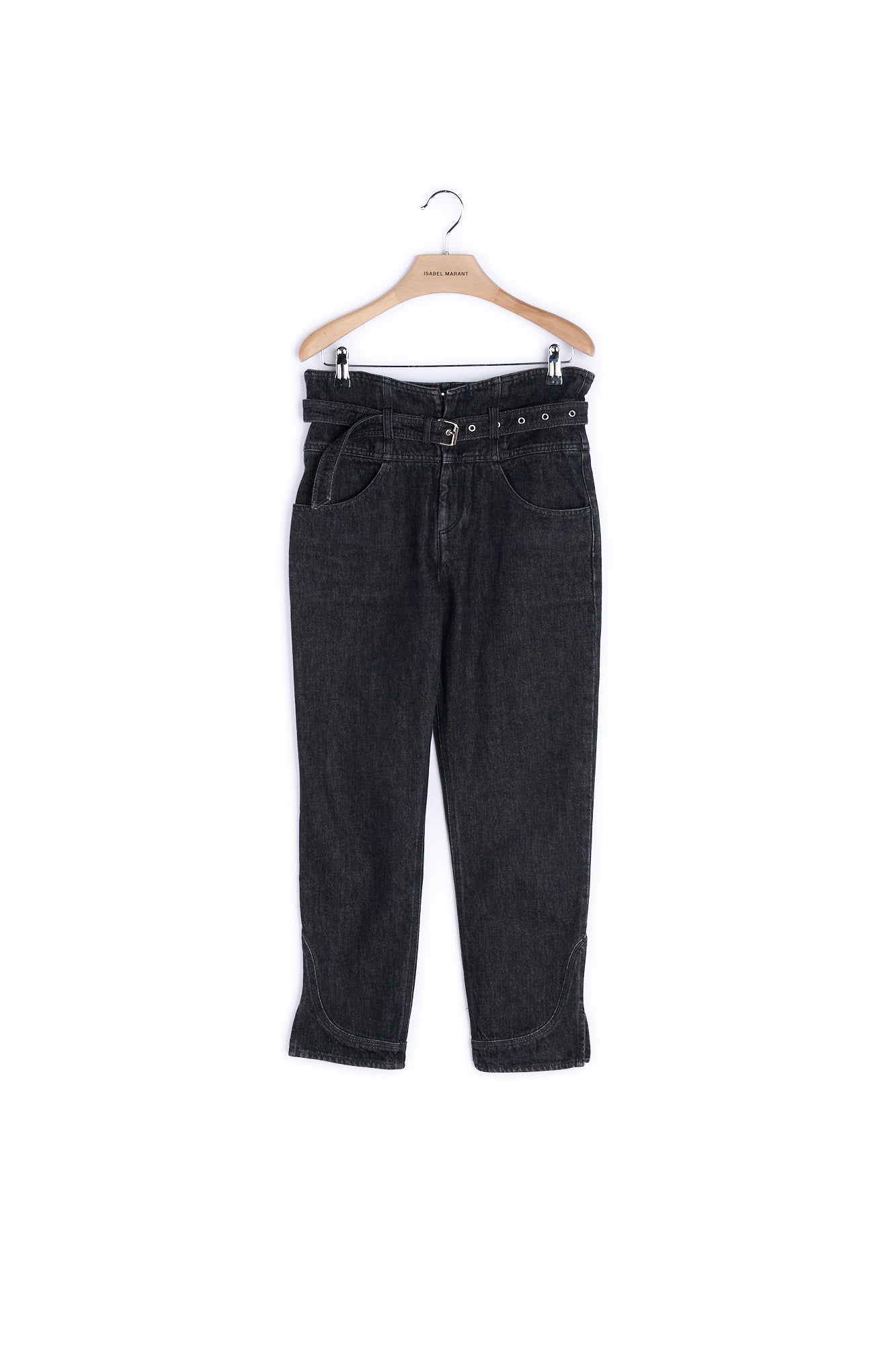 Jean Taille Haute Avec Ceinture Coton Isabel Marant seconde vie