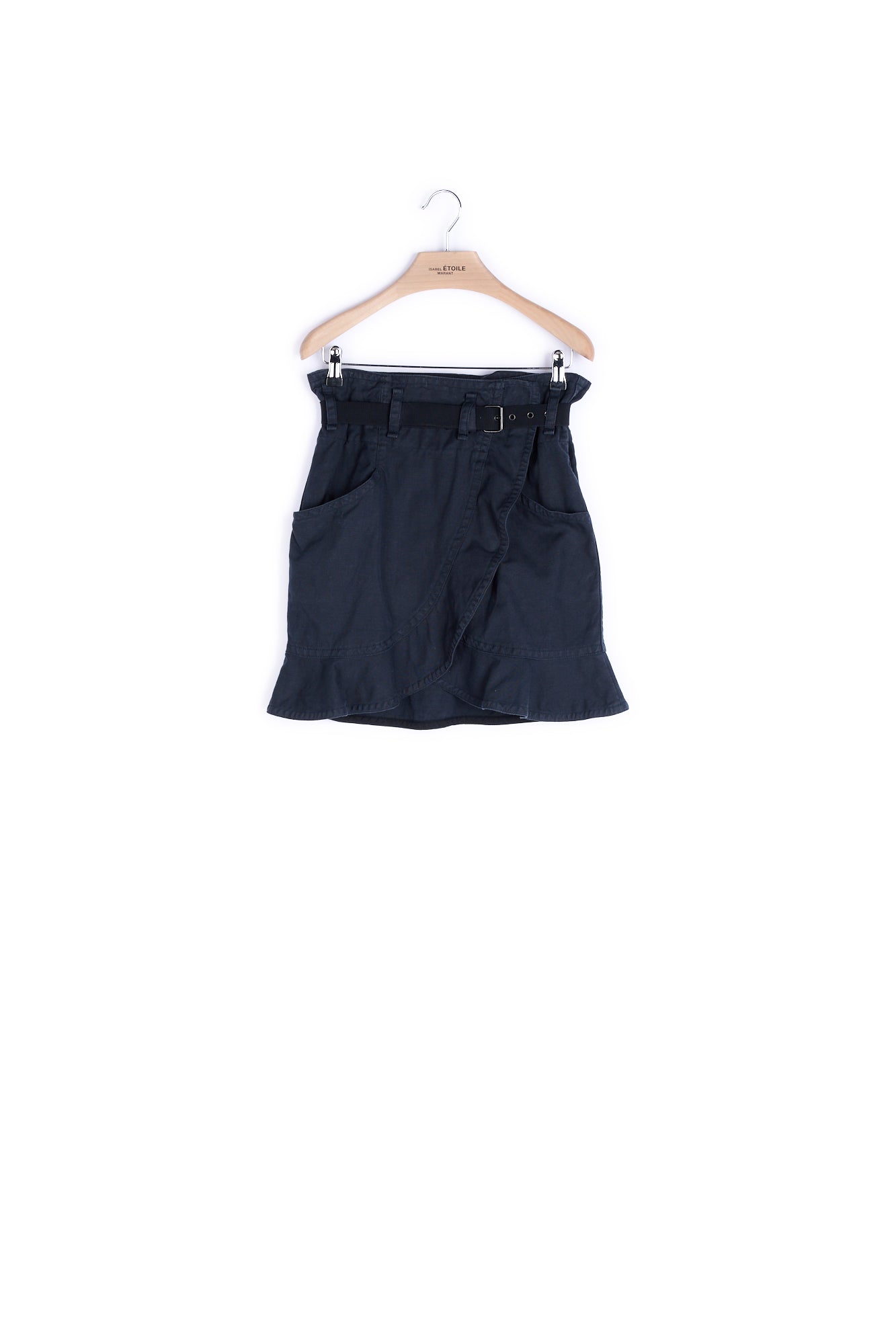 Jupe courte grandes poches et ceinture - 36 Isabel Marant seconde vie