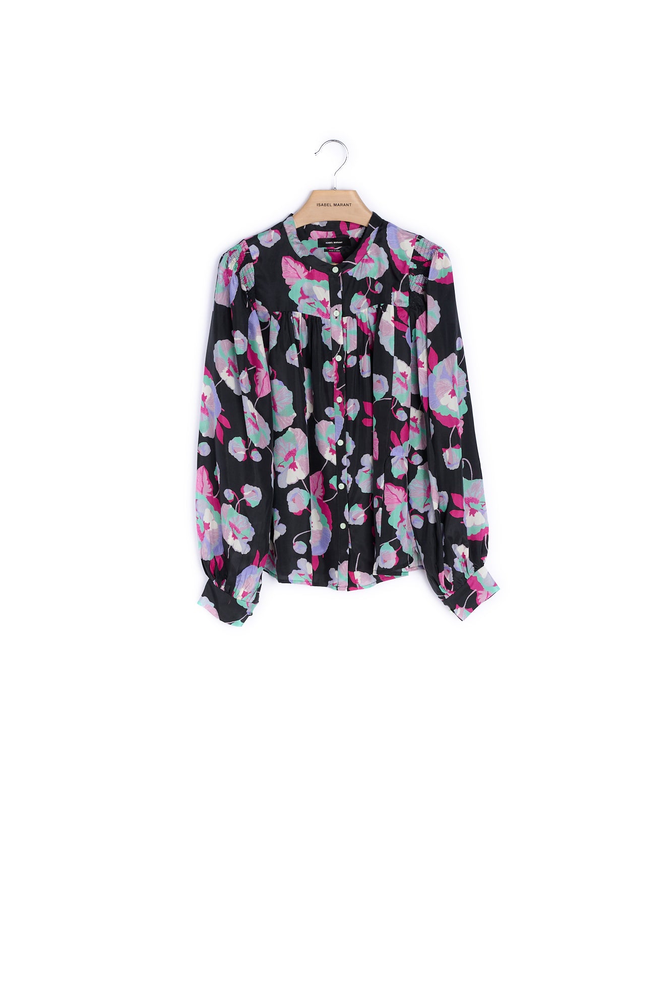 Chemise boutonnée col rond manches longues - 36 Isabel Marant seconde vie