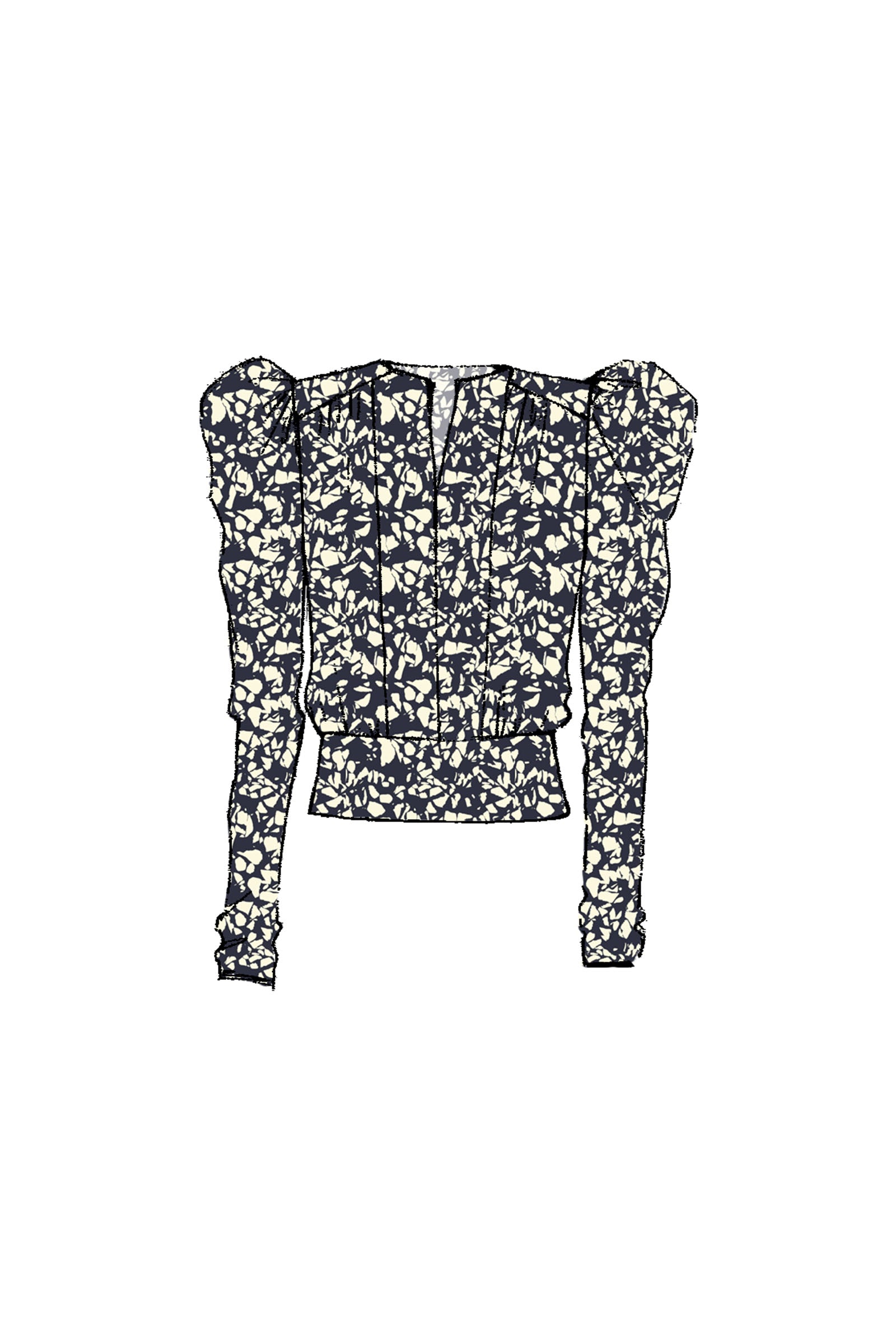 HAUT EN SOIE IMPRIMÉ ZARGA Faume - seconde main