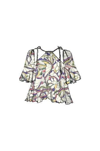 HAUT EN SOIE IMPRIMÉ LIZY Faume - seconde main