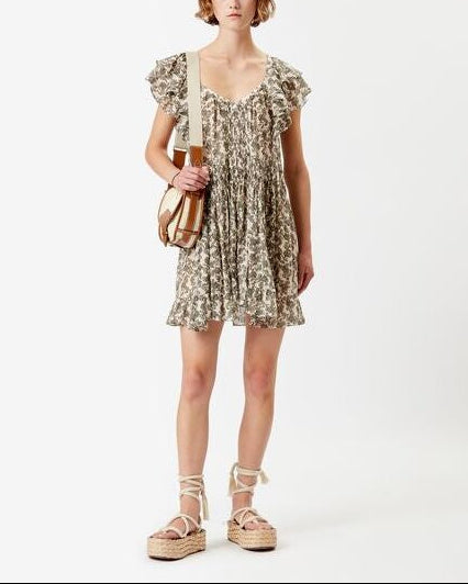 DRESS  PRINTED GODRANA Faume - seconde main