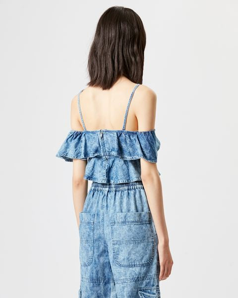 HAUT COURT EN CHAMBRAY VOLOTEO Faume - seconde main