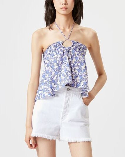 TOP  PRINTED FLEURI GABAO Faume - seconde main