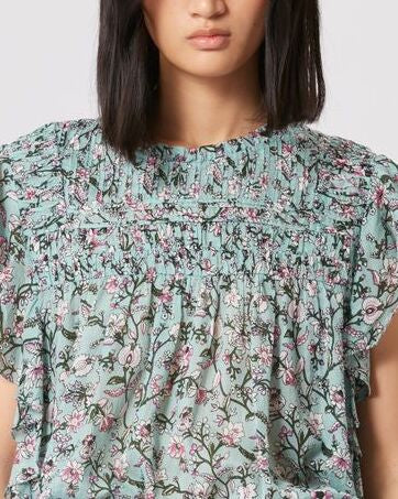 HAUT EN VOILE DE COTON IMPRIMÉ LAYONA Faume - seconde main