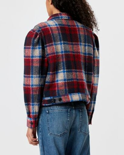 MANTEAU COURT À CARREAUX LEIKO Faume - seconde main